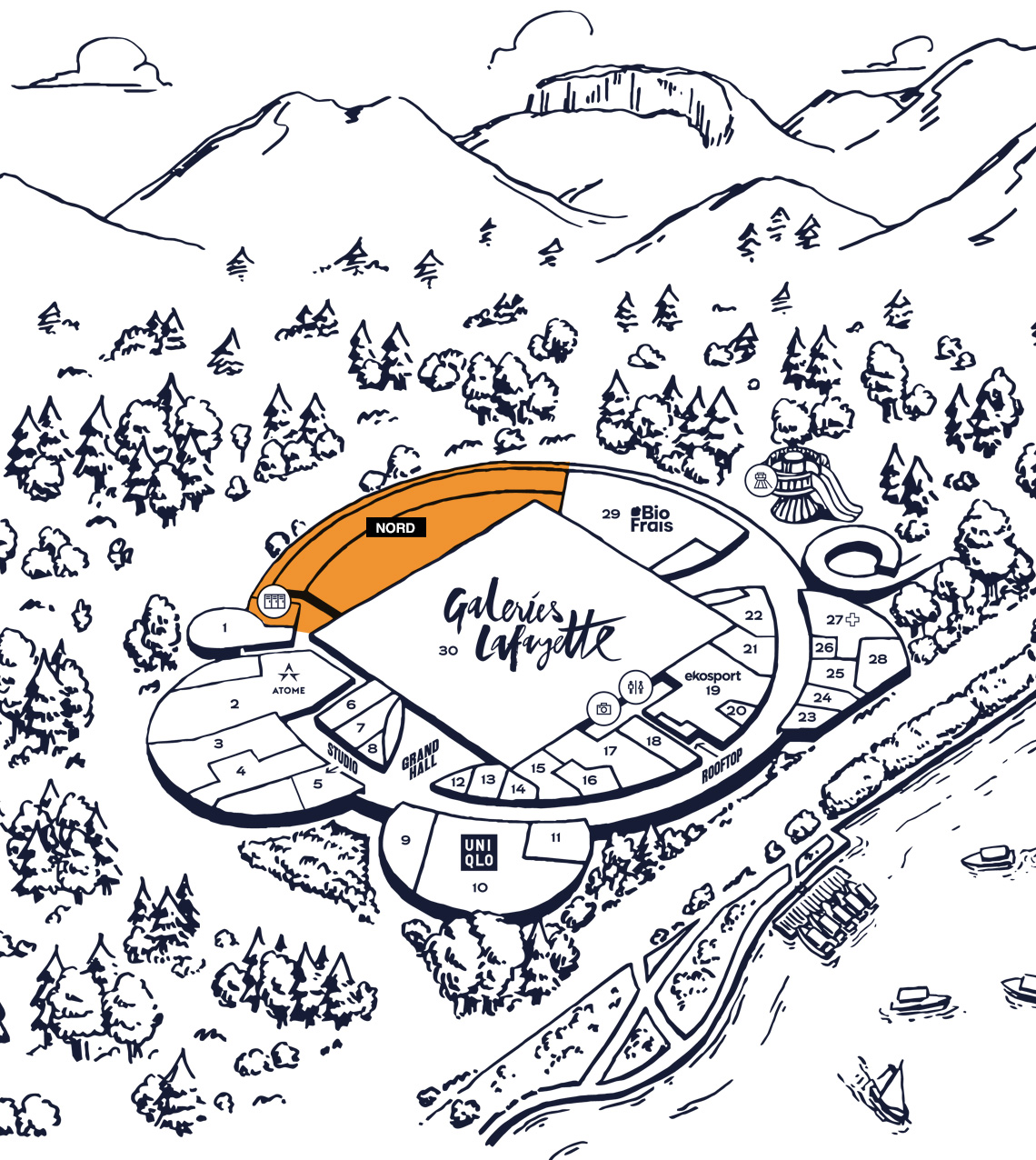 Carte — entrée Nord 