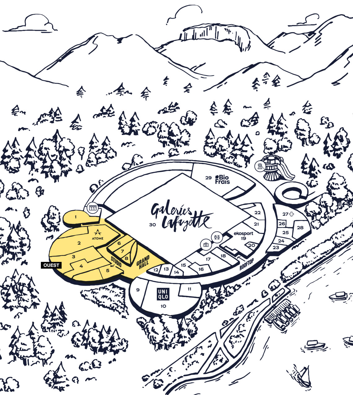 Carte — entrée Ouest 