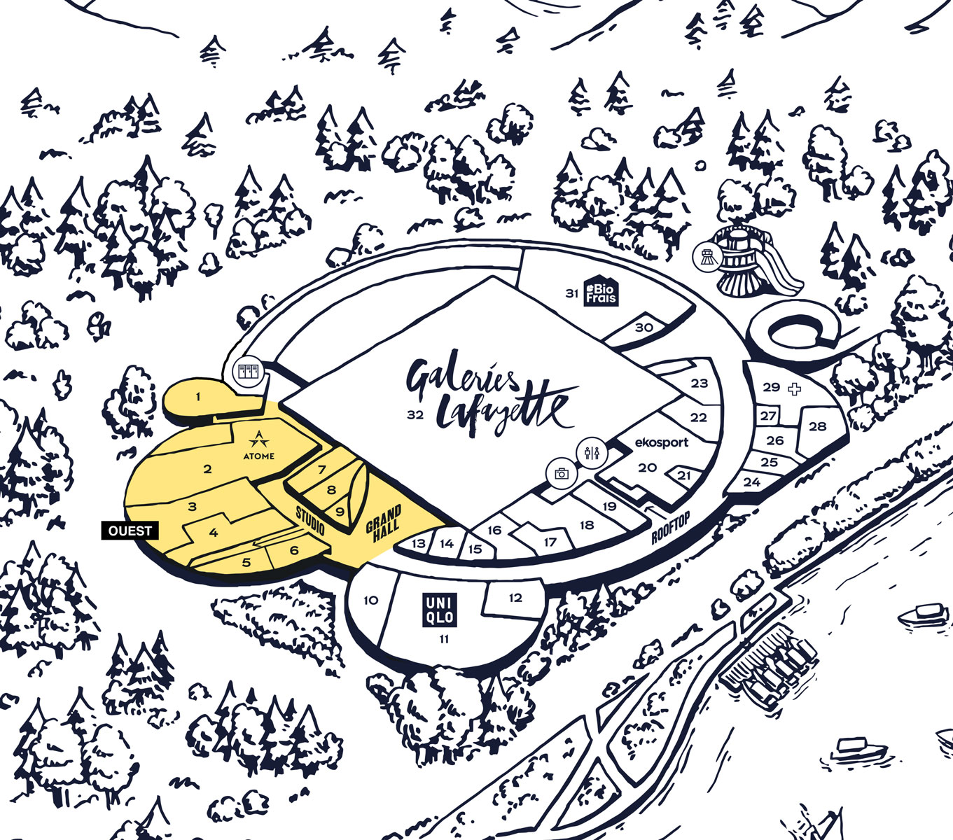 Carte — entrée Ouest 